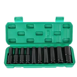 Impact socket sets suitable for both electric and manual wrenches, interchangeable steel sockets, high-torque tool kits