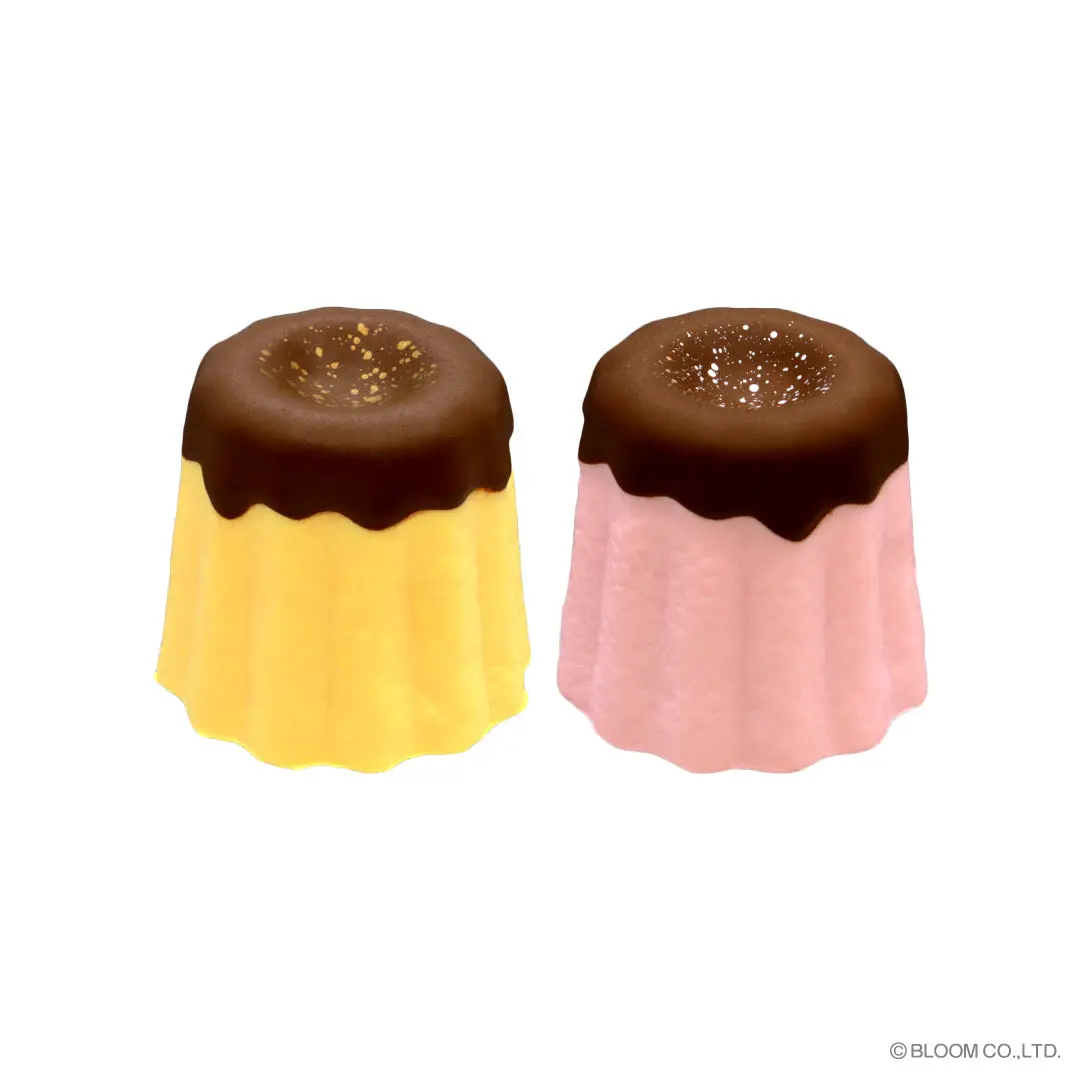 iBloom Squishy Cannele Pudding & Strawberry Chocolate Vanilla & Strawberry Scent Kawaii Soft Scented Slow Rising Stress Relief