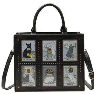 "Spirit of the Cat" Tote & Cosmetic Bag — Women's Versatile Handbag, Shoulder Bag, and Crossbody — High-Capacity, Stylish, and Adaptable — A Delightful Surprise Gift for Your Girlfriend or Best Friend