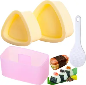 Onigiri Mold Triangle Set – 3PCS Rice Ball Maker Musubi Press, DIY Sushi Mold for Bento Lunch Box, Easy Japanese Rice Shaper