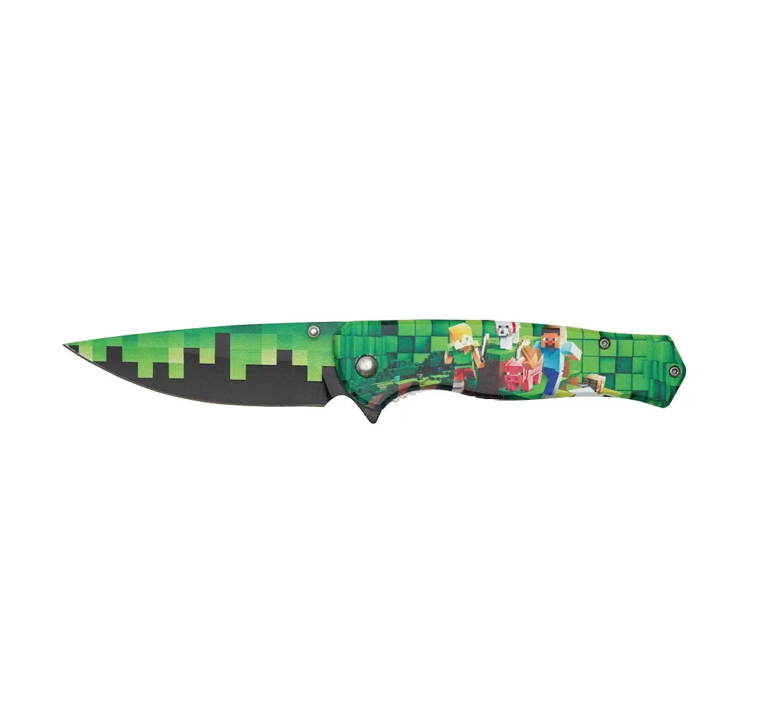 Mining Video Game EDC Folding Knife – Unique Gift for men – Outdoorsman Gift Groom