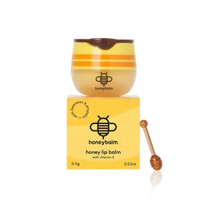 Honeybalm Honey Lip Balm with Vitamin E Single Pack Beeswax Moisturizer 100% Natural Ingredients Cruelty-Free Handcrafted Classic Flavor Compact Gift Nourishing Smooth Moisture