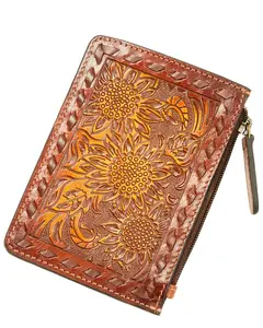 Shyanne Women's Zoie Sunflower Tooled Leather Wallet - Sasu25wt2-Bn