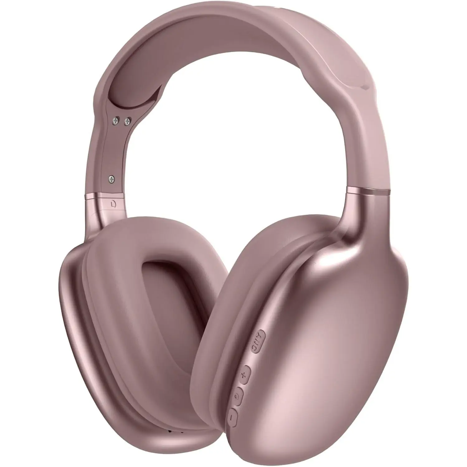 Active Noise Cancellation Bluetooth Supersoft Leather Over-The-Head Headset Wireless Wired Built-in MIC 24H Playtime High Res Audio Travel/Work/School/Students/Gaming/Running/Gym (Pink)