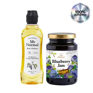 My Normal Keto Allulose Liquid (17.01 l oz) and My Normal Low Calorie Blueberry Jam (320g, 11.28 oz)