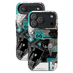 MagSafe Route 66 Tough Phone Case – Western Fashion Protective Cover for iPhone 11 12 13 14 15 16 17 Pro Max Plus Air, Gift for Her