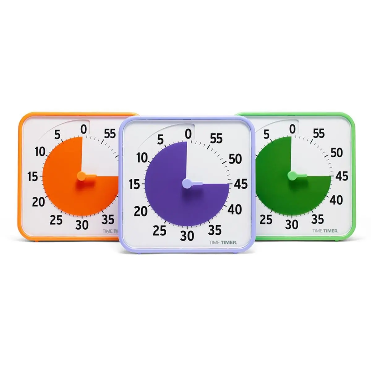 Time Timer 8-in Visual Timer Kit - 3 Secondary Colors (Green, Orange, Purple) Clock, Color Change Device with Quiet Operation, Dry Erase Activity Cards for Office, School & Children Educational Supplies, Timer Clock, Color Change Timer