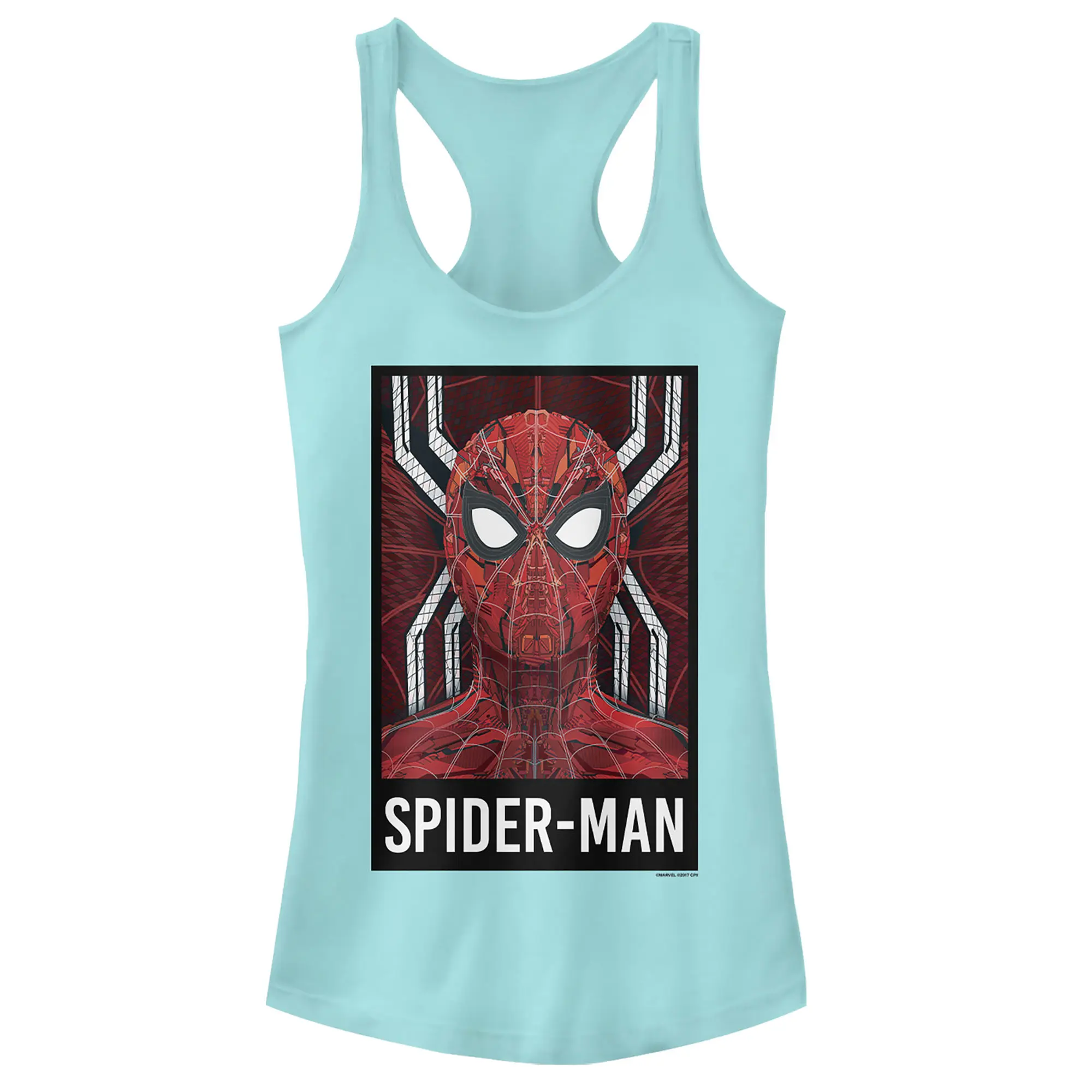 Juniors Womens Marvel Spider-Man: Far From Home Tech Suit Racerback Tank Top