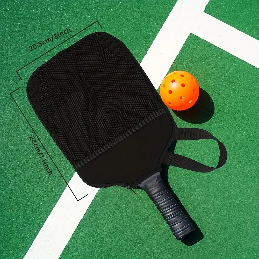 1pc Pickleball Paddle Storage Bag With Zipper, Neoprene Pickleball Cover With Hook Strap For Pickleball Paddle, Table Tennis Racket