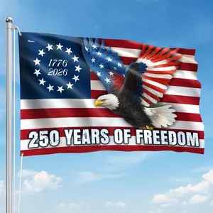 250 Years of Freedom Flag, 1776–2026 Eagle Betsy Ross Grommet Flag, 4th July, 250th Anniversary Gift
