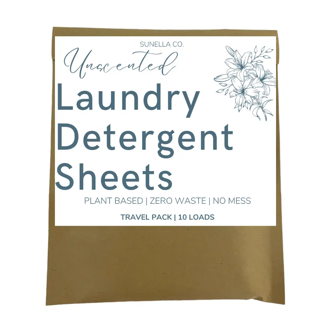 Sunella Co. Unscented Eco-Friendly Laundry Detergent Sheets - Hardwater Safe, Lavender Fresh Linen Effect, 2-Phenoxyethanol & Fatty Alcohol Polyglycol Ethers Formulation, 10 Loads, Laundry Tools & Accessories