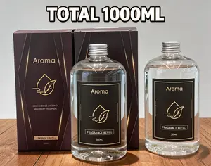 500ml x 2 Fragrance Refill, 1000ml Long Lasting Home Diffuser Oil, Premium Scent Refill for Humidifier, Room & Bathroom Air Freshener, Fresh Lasting Aromatherapy Oil for Home, Office, Spa
