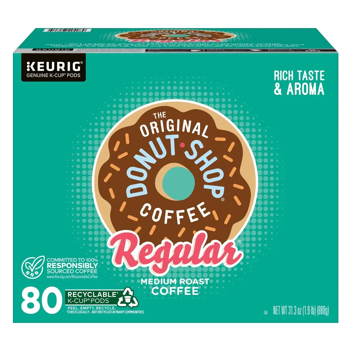 The Original Donut Shop Regular Medium Roast Coffee, K-Cup Pods Keurig Capsules, 80 ct.
