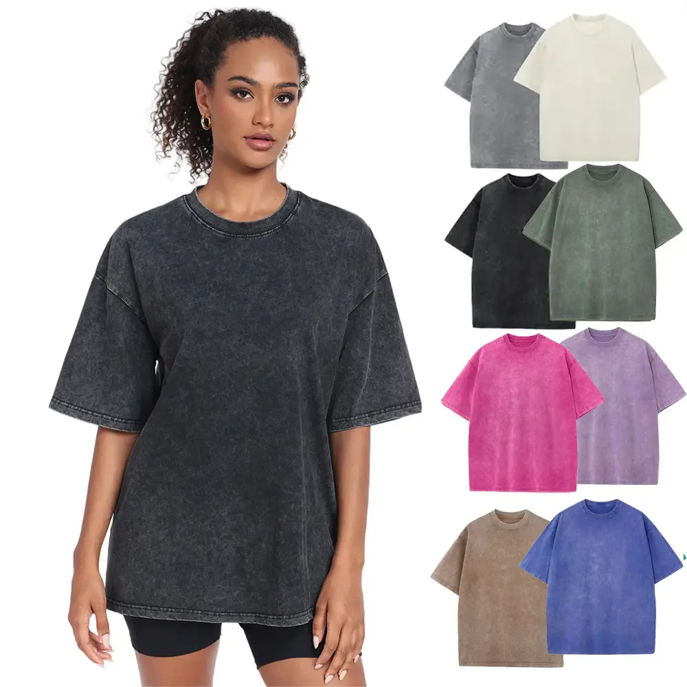 Men Women Oversized Tshirts for Men Acid Wash Loose Fit Vintage Cotton Heavyweight T Shirts Baggy Tees Unisex Tops Casual Soft