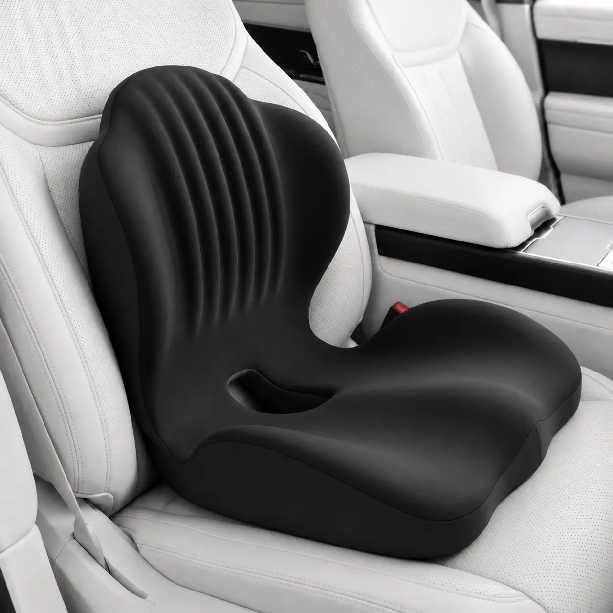 Ergonomic Memory Foam Seat Cushion - Back Pain Relief & Posture Correction Pillow - Pressure Reducing Chair Cushion for Office & Car Seat