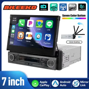 Bileeko 1din Car Radio with 7 Inch Retractable Screen, Multi-Model Fit, Multimedia Video Mp5 Player, Easy Audio Entertainment