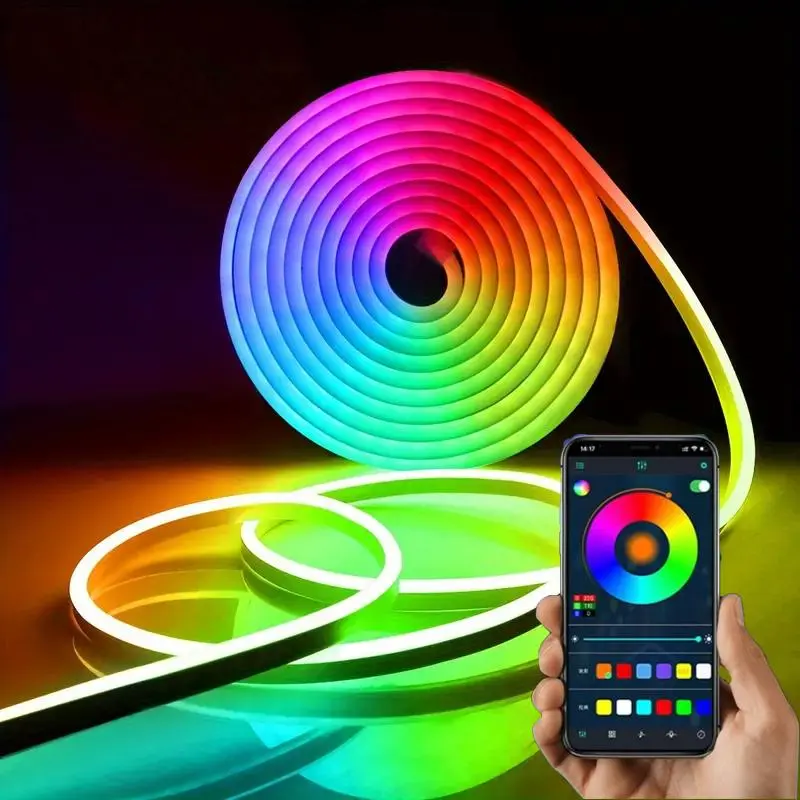 USB Powered LED Strip Light, 1 Count RGB Color Changing LED Light with APP Control, Decorative Light for Home Party Festival, Smart Led Light