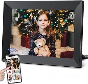 YunQiDeer Frameo 10.1 Inch WiFi Digital Picture Frame with 1280 * 800P IPS Touch Screen HD Disply,Built-in 16GB Storage,Video Clips and Slide Show,Send Photos Instantly from Anywhere with via Free APP