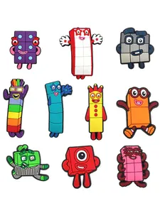10pcs/set Building Blocks Series Cartoon Shoe Charms, Shoe Accessories, Cute Animal Pattern, Fits Wristbands & Clogs, Perfect Party Gift