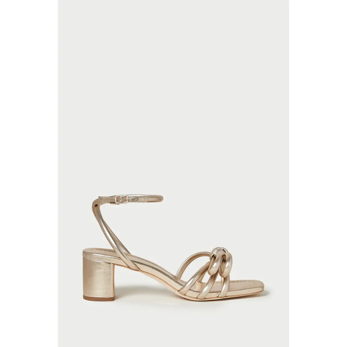 Mikel Champagne Bow Mid-Heel Sandal