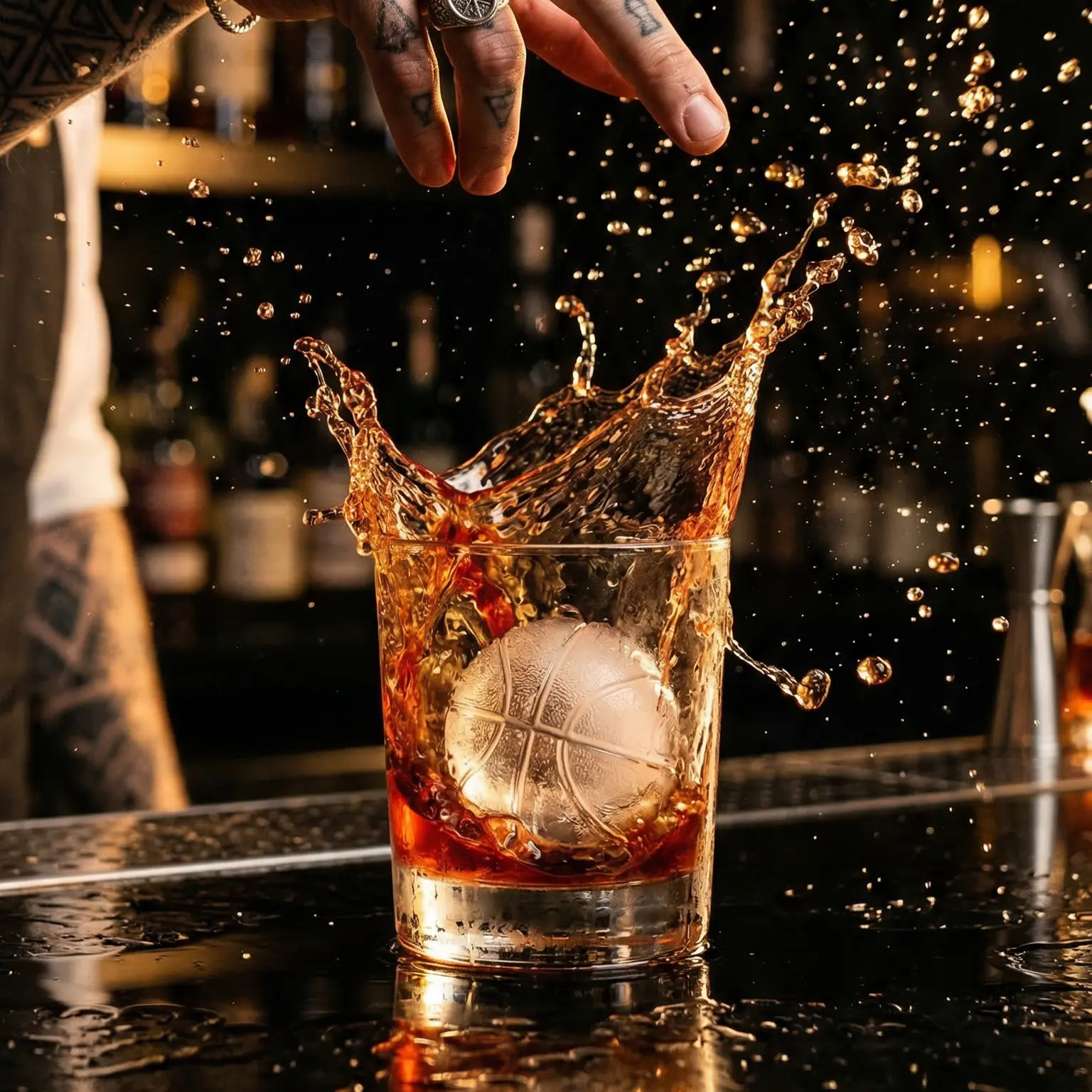 Basketball Ice Mold (4-Cavity) with Funnel – Large Silicone Sphere Ice Ball Maker for Sports Fans – Food-Grade & BPA-Free – Ideal for Whiskey, Juice & Cold Brew – 3D Basketball Design for Bar & Party – Durable Basketball Lover Gift