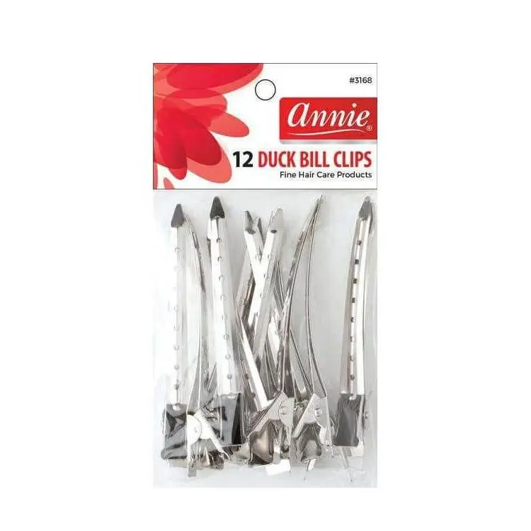 12-Count Duckbill Hair Clips, 3.5 Inch Metal Sectioning Tools for Professional Styling, Pin Curls, and Fine Hair, Hair Products