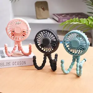 Mini Fan for Cart Stroller Portable Outdoor Fan Clip on for Baby 600mah USB Rechargeable 3 Speeds, Handheld Electric Fan Phone Holder