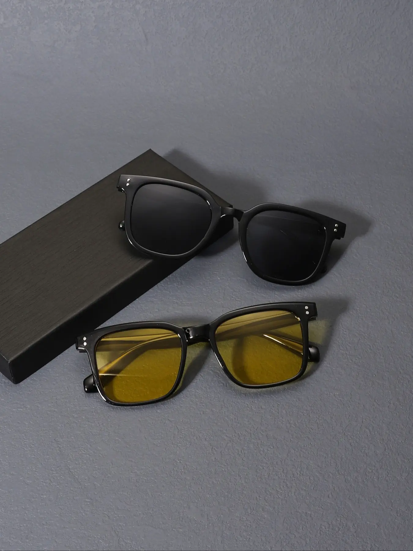 Men's Acrylic Casual Vintage Square Lightweight Durable Sunglasses, Perfect for Holidays and Gifts, All Seasons Wear, Plain Pattern, Fda Registered