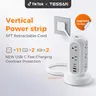 Tessan retractable extension cord power strip,1625W Surge Protector , Cord Management,Home, Office ,Dorm,Kitchen Essentials,11 Outlets & 3 USB Ports