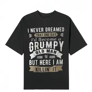 Men's Casual 3D Digitally Printed T-Shirt - Short Sleeve Menswear Top, Comfortable Fabric, "I Never Thought I'd Be a Grumpy Old Man 1 Day, But Here I Am" Tagline Pattern tiktokshopspringglowup,summervibes outdoorfun