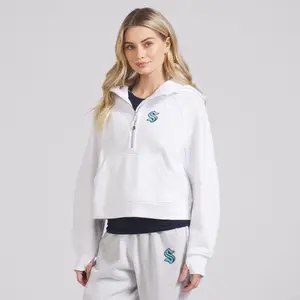 Seattle Kraken lululemon Scuba Oversized White Half Zip Hoodie