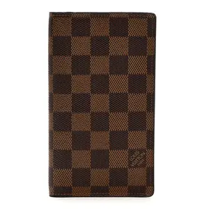 Pre-owned Louis Vuitton Damier Ebene Coated Canvas Small Leather Goods Damier Ebene Checkbook Cover Wallet