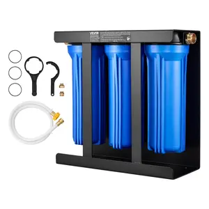 fathersdaygift VEVOR RV Water Filtration System, 3-Cartridge Water Filter System for Campers, Remove Sediments, Chlorine, Bad Tastes, Odors, and Most Contaminants, RV Filter with Bracket for RVs, Boats, Vans