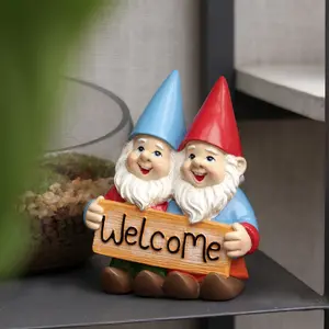 Creative Home Decor Welcome Sign, Twin Dwarf Decoration, Moving Gift/garden Ornament, Unique Housewarming Present, Stylish Indoor Accessory