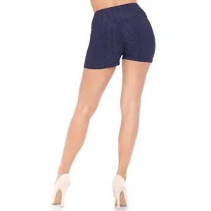 World of Leggings Solid Textured Scrunch Butt Sport Shorts in 9 Colors for Women - Universal Women's Activewear - Butt Accent - Fabric High Waist - Sext Stitching - Women's Sports and Gym Shorts