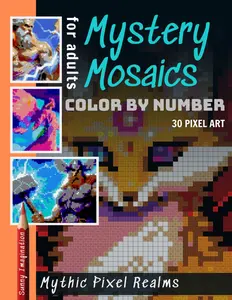 Mystery Mosaics Color By Number Mythic Pixel Realms For Adults: A Relaxing Coloring Book for Pixel Art, Stress Relief, and Creative Fun (Color Mosaic: Pixel Spectrum)