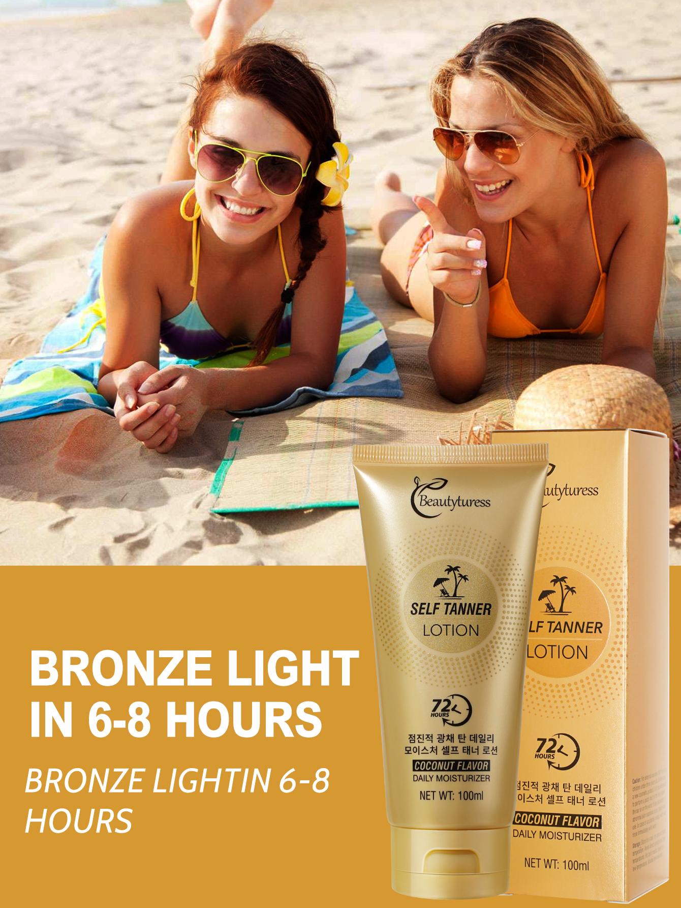 Gradient Brown Daily Moisturizing Self-Tanning Lotion 100ml | Beautyturess Gentle Care | Dihydroxyacetone & Erythrulose | Natural-looking tan | Suitable for all skin types | Great for tanning