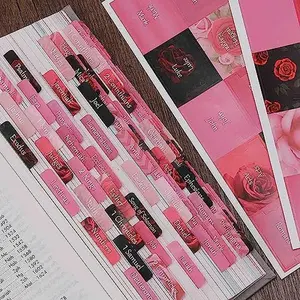 Laminated Bible Tabs, Large Print Stickers, Easy to Read and Apply Bible Tabs for Women and Man (Pink Rose Print)