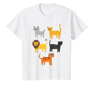 Big Cats of the Wild Lion Tiger Lynx Panther Cheetah Jaguar T-Shirt
