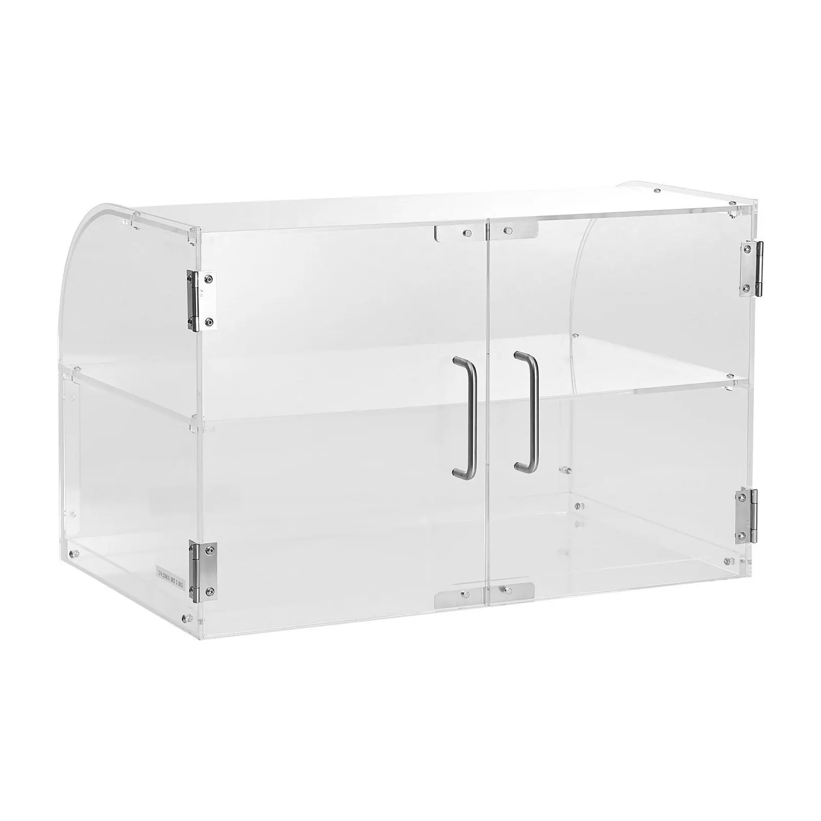 2-Tier Commercial Pastry Display Case with Rear Door Access & Removable Shelves - 22 x 14 x 14 in