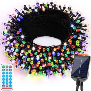 New Upgraded Outdoor Waterproof Solar String Lights, 335 Feet 1000 LED Christmas Lights, 19 Modes USB Charging, Fairy Flashing Decorations