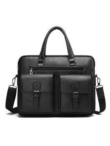 Men's Business Document Bag, Large Capacity Handbag, Business Travel Briefcase, Vintage Commute Backpack, Single Shoulder Bag for Men, Messenger Bag