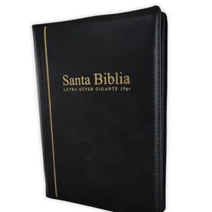 Biblia Letra Súper Gigante 19 puntos con Cierre RV1960, piel genuina negro con índice
