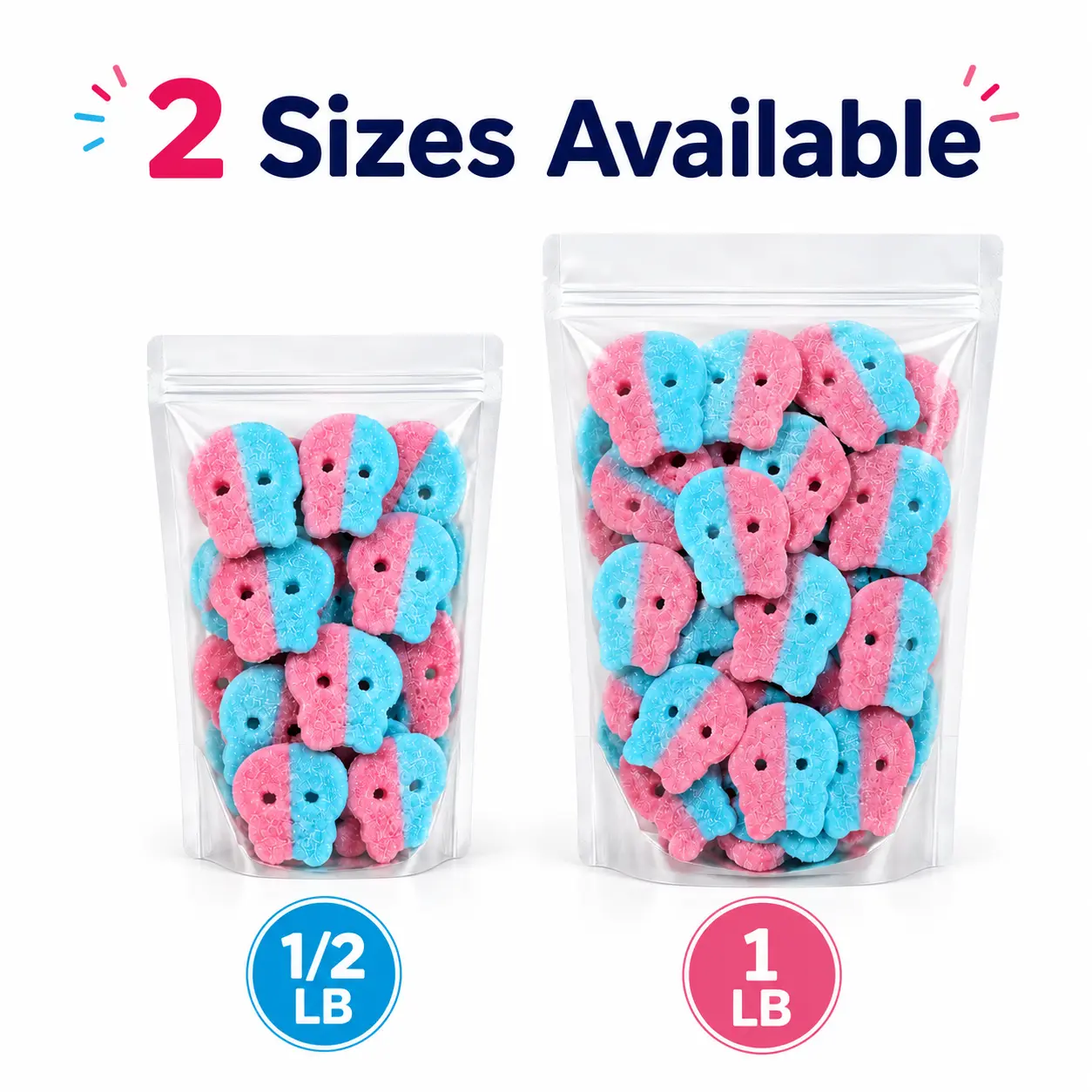 Bubs Swedish Candy - Bubblegum Dizzy Skulls  Sour Fizzy Sweet gummy mix Vegan Foam Candy
