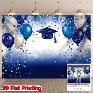 2026 Congratulations Graduate Backdrop Silver Party Backdrop Celebration Background Cloth Grad Tapestry Wall Hanging Photography Background Polyester Fiber Indoor Outdoor Event Party Photo Booth Decor Studio Prop Wall