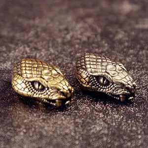 Snake Head Brass Buckle EDC Outdoor DIY Woven Paracord Pendant Adult Fidget Toy Paracord Rope Decompression Toy Edc Accessory
