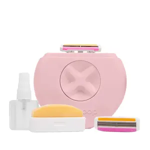 All-in-One Razor - Portable Travel-Friendly, TSA-Approved, Voted Best On-the-Go Razor by Elle, includes 2 triple-blade razors, moisturizing shea butter bar, and water spray bottle, easy to use beauty tool Body Care Smooth