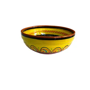 Terracotta Yellow, Deep Serving Dish - Hand Painted From Spain