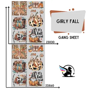 Girly Fall | Premade DTF Transfer Gang Sheet For Graphic Tees