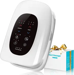 ALLJOY Hand Massager with Heat and Compression, Knuckle Stretching and Hand Massage, 6 Modes 6 Intensities 3 Heat for Arthritis and Carpal Tunnel Relief, Christmas Gifts for Women Men(White)